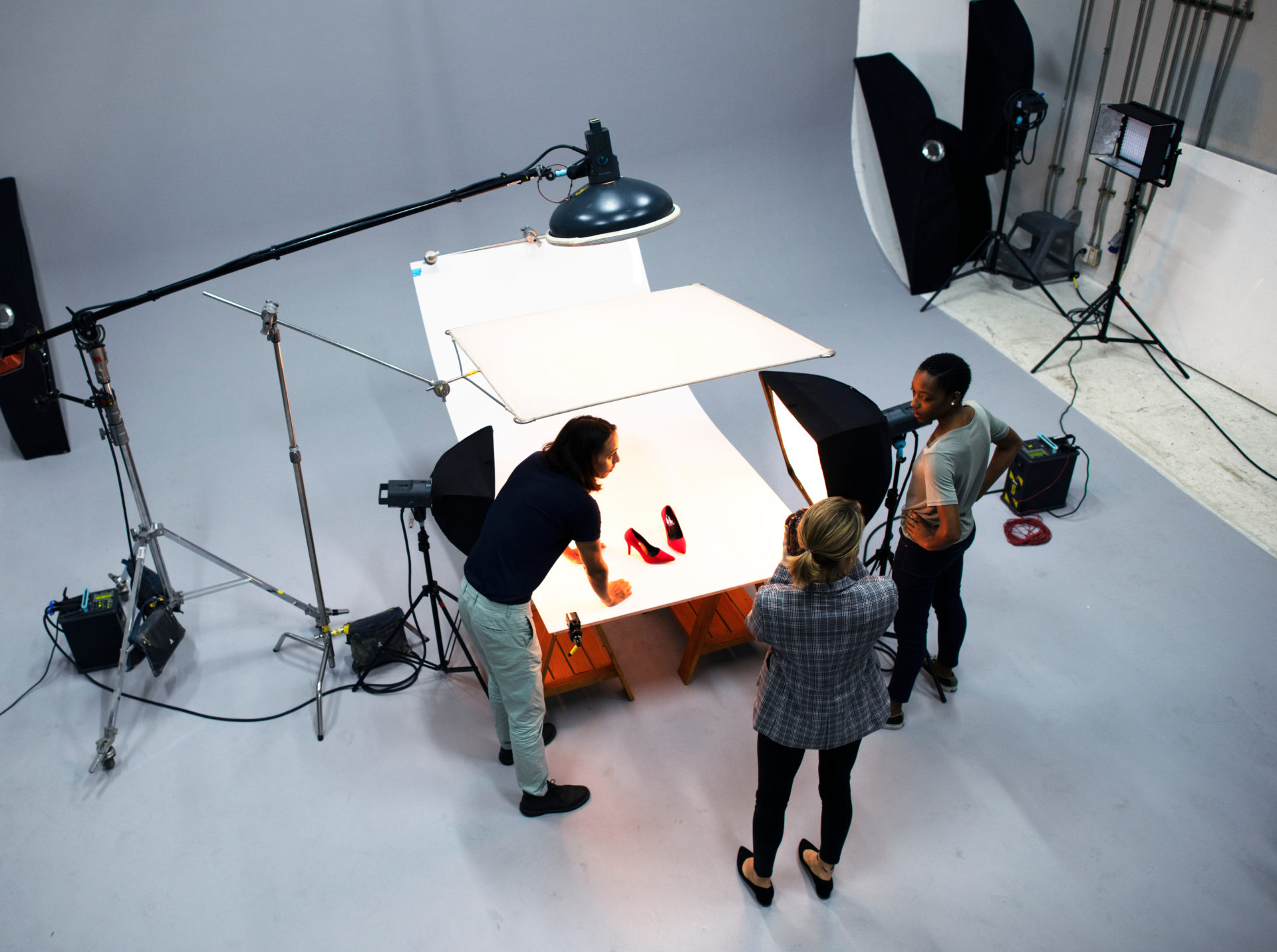 image showing a video shooting of a pair of shoes